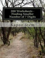 200 Worksheets - Finding Smaller Number of 7 Digits