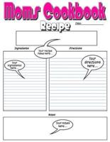 Moms Cookbook - Premium Pink Blank Recipe Book Just for Mom