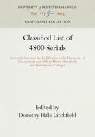 Classified List of 4800 Serials