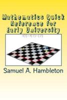 Mathematics Quick Reference for Early University