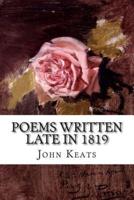 Poems Written Late in 1819