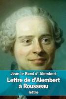 Lettre De d'Alembert À Rousseau