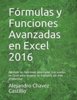 Fórmulas Y Funciones Avanzadas En Excel 2016