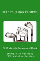 Golf Match Scorecard Book