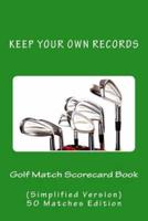 Golf Match Scorecard Book