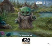 The Mandalorian by Thomas Kinkade Studios 2023 Deluxe Wall Calendar With Print