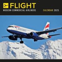 Flight, Modern Commercial Airliners Square Wall Calendar 2025