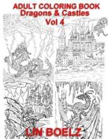 Adult Coloring Book: Fantasy Dragons & Castles