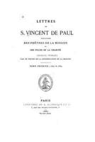 Lettres De S. Vincent De Paul - Tome I