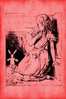 Alice in Wonderland Journal - Alice and The White Rabbit (Red)