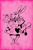 Alice in Wonderland Journal - White Rabbit With Trumpet (Pink)