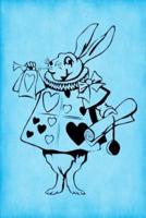 Alice in Wonderland Journal - White Rabbit With Trumpet (Bright Blue)