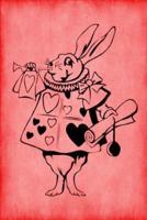 Alice in Wonderland Journal - White Rabbit With Trumpet (Red)