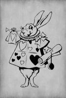 Alice in Wonderland Journal - White Rabbit With Trumpet (Grey)
