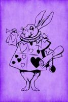 Alice in Wonderland Journal - White Rabbit With Trumpet (Purple)