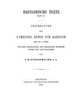 Inschriften Von Cambyses, Koenig Von Babylon