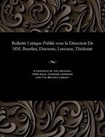 Bulletin Critique Publié sous la Direction De MM. Beurlier, Ducusne, Lescœur, Thédenat