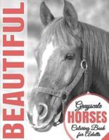 Beautiful Grayscale Horses Coloring Book for Adults