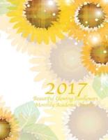2017 Beautiful Glowing Sunflowers Monthly Academic Planner