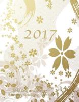 2017 Gold Leaf and Flower Monthly Academic Planner
