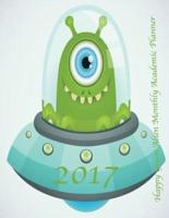 2017 Happy Green Alien Monthly Academic Planner