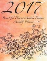 2017 Beautiful Flower Mehndi Designs Monthly Planner