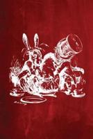 Alice in Wonderland Chalkboard Journal - Mad Hatter's Tea Party (Red)