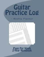 Guitar Practice Log - Weekly Planner