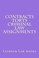 Contracts Torts Criminal Law Assignments