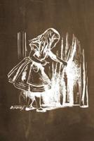 Alice in Wonderland Chalkboard Journal - Alice and the Secret Door (Brown)