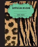 Wide Ruled Composition Notebook 8 X 10,120 Pages, Potter Style Seamless Pattern
