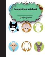 Graph Rued Composition Notebook 8" X 10",120 Pages, Pet Potter Style Seamless