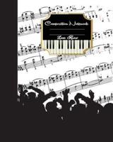 Wide Ruled Composition Notebook 8" X 10",120 Pages, Piano Music Style Seamless
