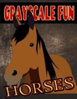 Grayscale Fun Horses