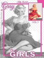 Grayscale Adult Coloring Books Gray Pin-Up GIRLS Vol.1