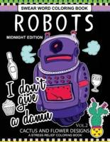 Robots Swear Word Coloring Book Midnight Edition Vol.2