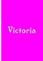 Victoria - Pink White Personalized Notebook / Journal / Blank Lined Pages
