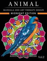 Animal Mandala and Art Therapy Design Midnight Edition