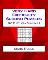 Very Hard Difficulty Sudoku Puzzles Volume 1