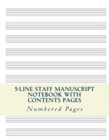 5-Line Music Staff Manuscript Notebook With Contents Pages