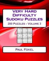 Very Hard Difficulty Sudoku Puzzles Volume 3