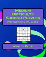 Medium Difficulty Sudoku Puzzles Volume 2