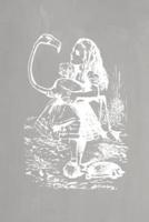 Alice in Wonderland Pastel Chalkboard Journal - Alice and the Flamingo (Grey)