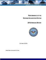 Performance of the Defense Acquisition System 2016 Annual Report