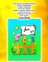 Joyeux Joyeux Joli Coloriage Fleurs Ensoleillées Cahier D'agenda Livre De Rappel Utiliser Comme Décor Mural Cartes De Voeux Toujours Souvenir Par Artiste Grace Divine