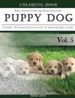 Puppy Dog-Baby Animal Coloring Book Greyscale