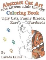 Abstract Cat Art Cute Kittens Adult Therapy Coloring Book