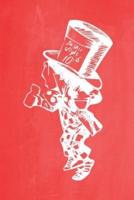 Alice in Wonderland Pastel Chalkboard Journal - Mad Hatter (Red)