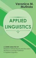 Applied Linguistics: A Genre Analysis of: Research Articles Results and Discussion Sections in Journals Published in Applied Linguistics