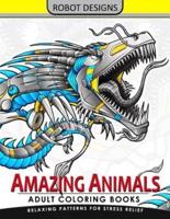 Amazing Animal Adult Coloring Book Robot Design